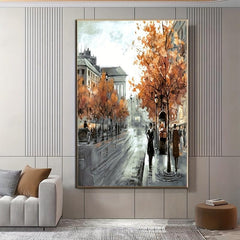 3pcs Landscape Canvas Paintings Contemporary Minimalism Paris Street Trees