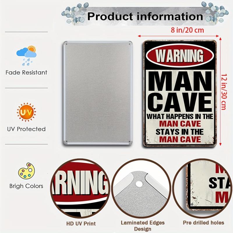 Funny Metal Garage Sign for Man Cave Decor - Home Bar Wall Decor
