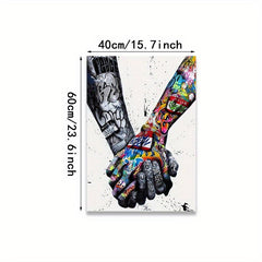 Abstract Street Art Poster Couple Holding Hands Graffiti Canvas Print