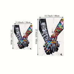 Abstract Street Art Poster Couple Holding Hands Graffiti Canvas Print