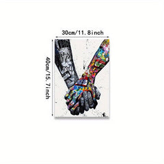 Abstract Street Art Poster Couple Holding Hands Graffiti Canvas Print