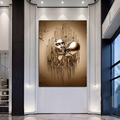 Abstract Canvas Love Couples Kissing Hug Painting Wall Art