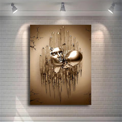 Abstract Canvas Love Couples Kissing Hug Painting Wall Art