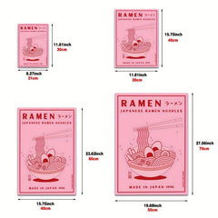 Japanese Ramen Noodles Art Print Canvas Painting - Kitchen Decor