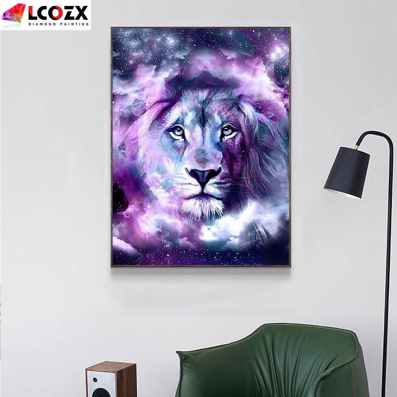 5D Lion Round Diamond Painting Kit