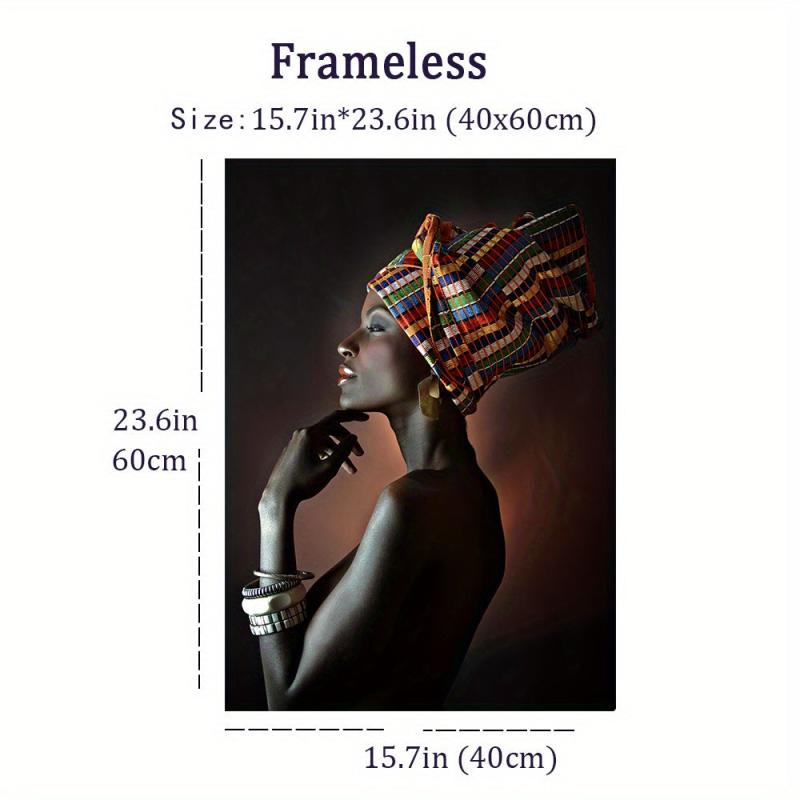 African Art Girl Wall Canvas Painting for Living Room Decor