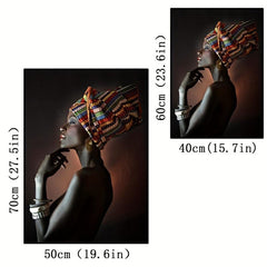 African Art Girl Wall Canvas Painting for Living Room Decor