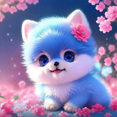 DIY Round Diamond Painting Cartoon Cat Animal 20x20cm