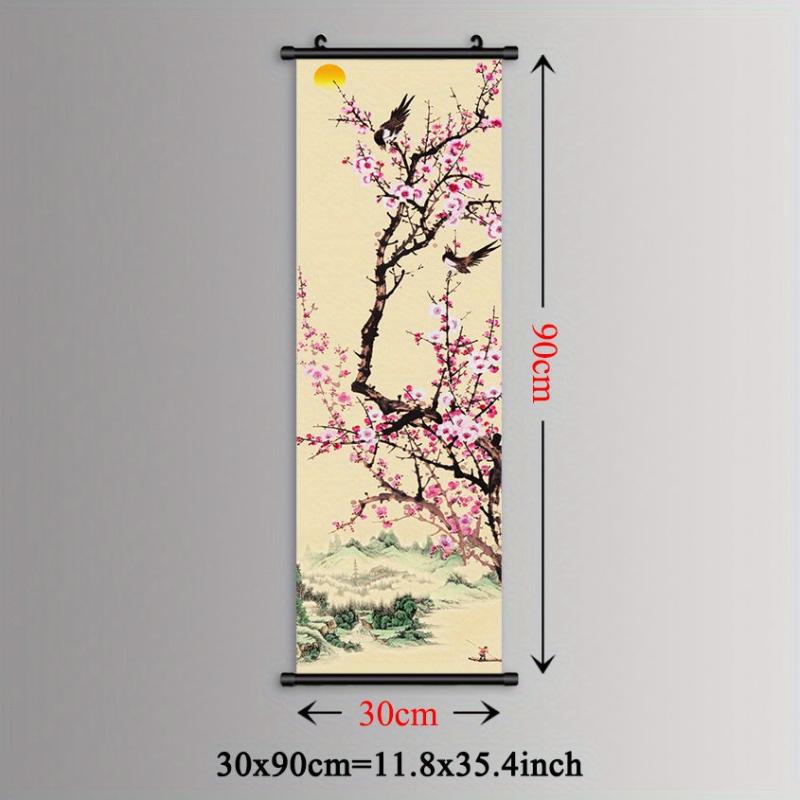 Nordic Canvas Posters Mountain Plum Blossom Chinese Landscape Wall Art
