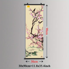Nordic Canvas Posters Mountain Plum Blossom Chinese Landscape Wall Art