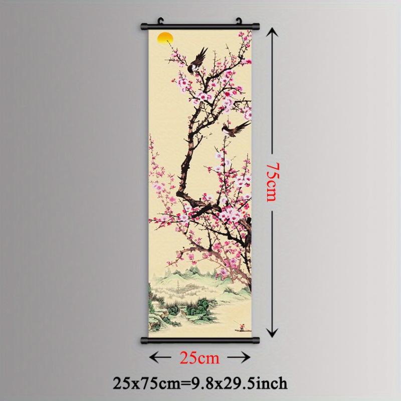 Nordic Canvas Posters Mountain Plum Blossom Chinese Landscape Wall Art