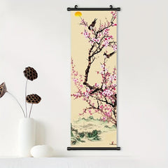 Nordic Canvas Posters Mountain Plum Blossom Chinese Landscape Wall Art