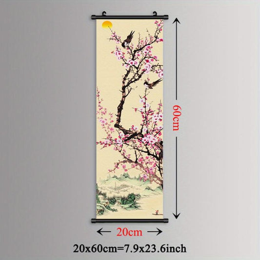 Nordic Canvas Posters Mountain Plum Blossom Chinese Landscape Wall Art