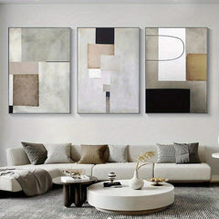 3pcs Geometric Abstract Painting for Living Room Wall Decor