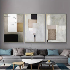 3pcs Geometric Abstract Painting for Living Room Wall Decor