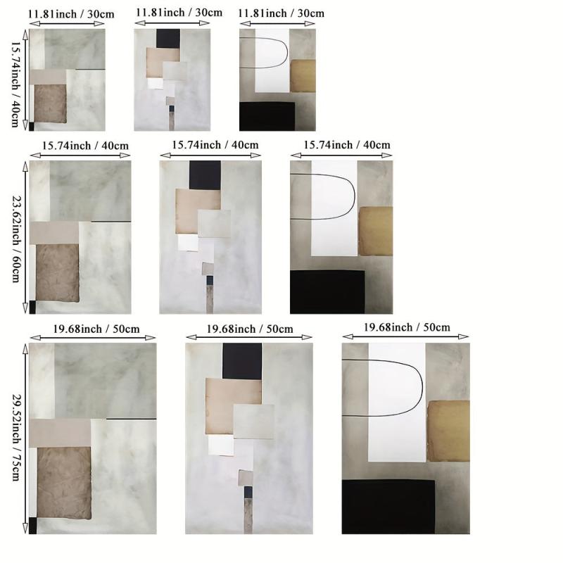 3pcs Geometric Abstract Painting for Living Room Wall Decor