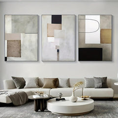 3pcs Geometric Abstract Painting for Living Room Wall Decor