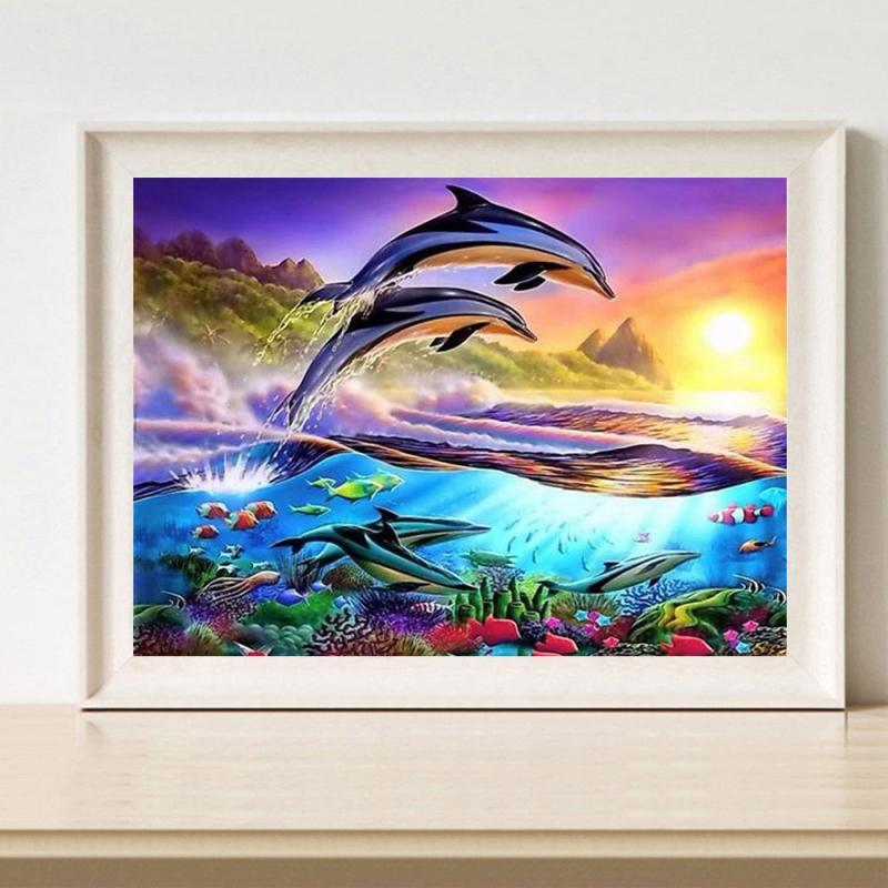 DIY Dolphin Diamond Painting Kit Home Gift