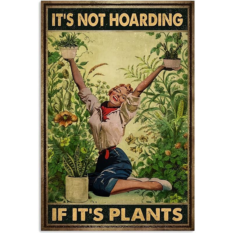 Plants Lady Poster Vintage Gardener Tin Sign 20x30