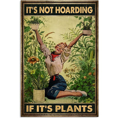 Plants Lady Poster Vintage Gardener Tin Sign 20x30