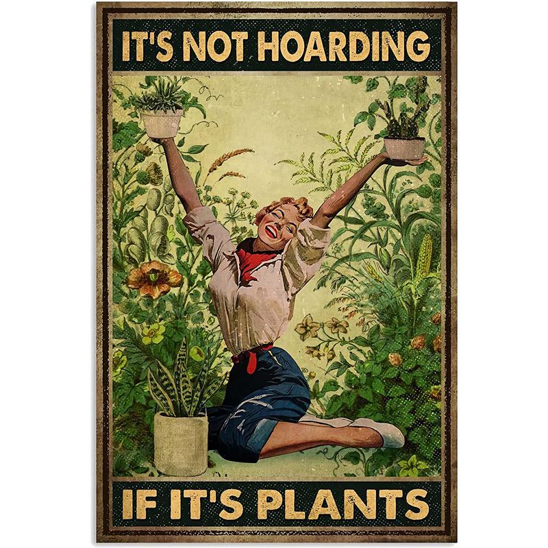 Plants Lady Poster Vintage Gardener Tin Sign 20x30