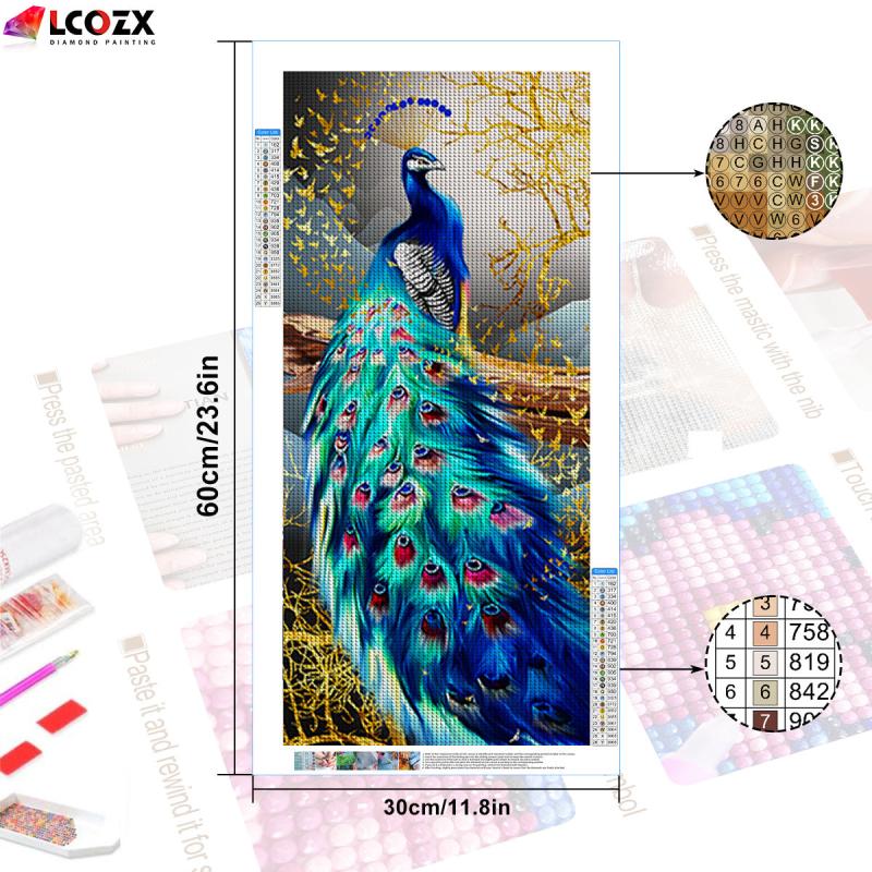 5D DIY Diamond Painting Peacock Full Of Rhinestones