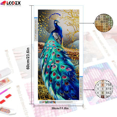 5D DIY Diamond Painting Peacock Full Of Rhinestones