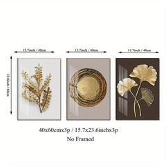 3pcs Ginkgo Biloba Leaves Canvas Art Posters Nordic Style Wall Decor