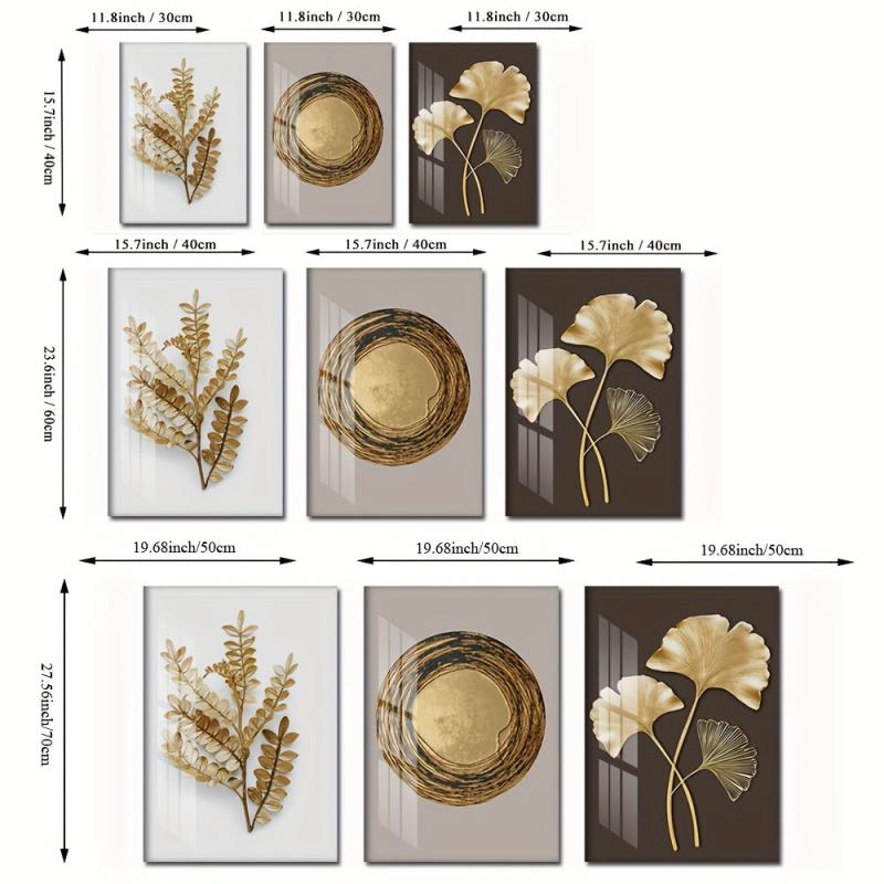 3pcs Ginkgo Biloba Leaves Canvas Art Posters Nordic Style Wall Decor