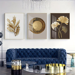 3pcs Ginkgo Biloba Leaves Canvas Art Posters Nordic Style Wall Decor
