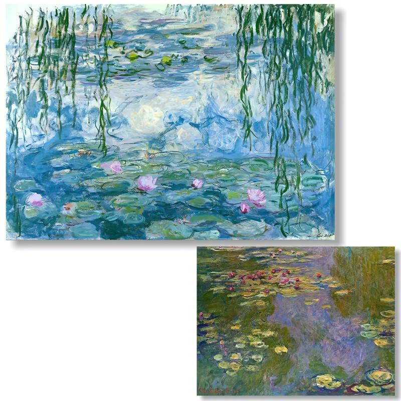 Water Lilies Floral Canvas Wall Art By Claude Monet