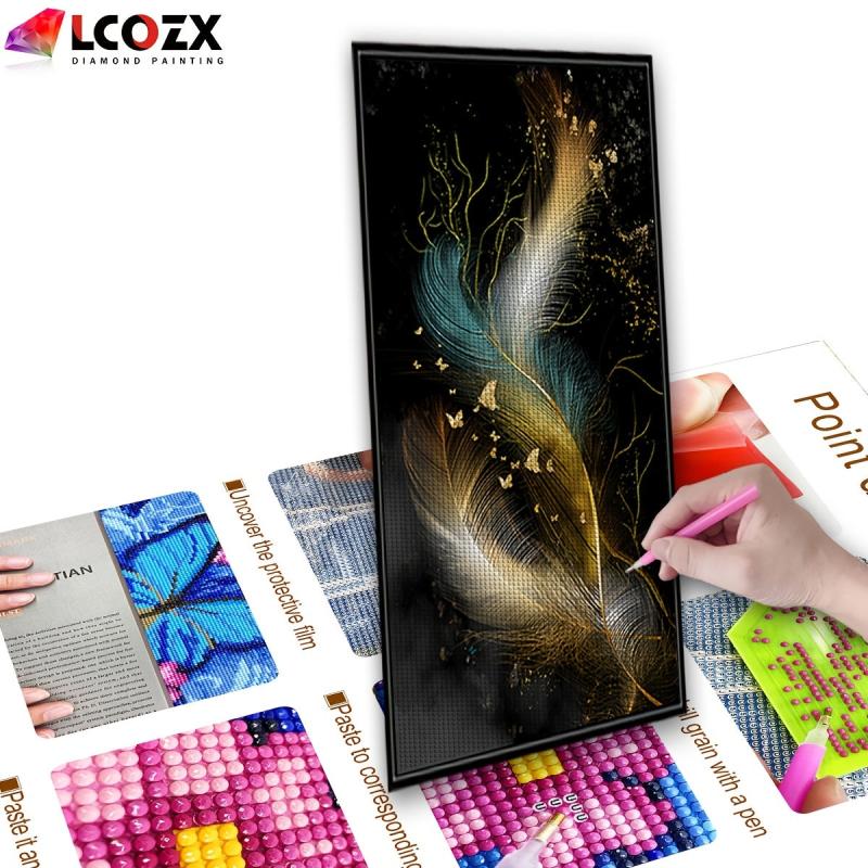 Abstract Butterfly Diamond Painting Set with Feather Line and Round Diamonds