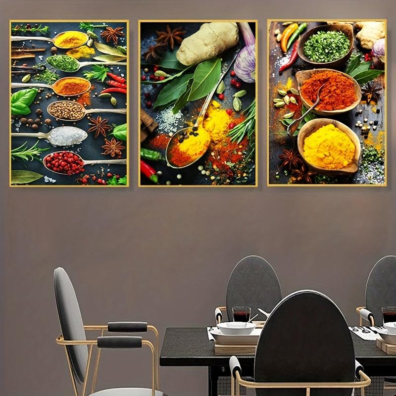 3pcs Vegetables Pepper Wall Canvas 15 7x23 6in Kitchen Poster for Home Decor