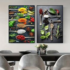 5pcs Herbs and Spices Canvas Art Prints - Perfect Wall Decor