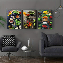 5pcs Herbs and Spices Canvas Art Prints - Perfect Wall Decor