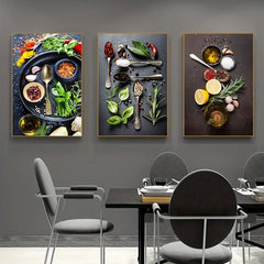 5pcs Herbs and Spices Canvas Art Prints - Perfect Wall Decor