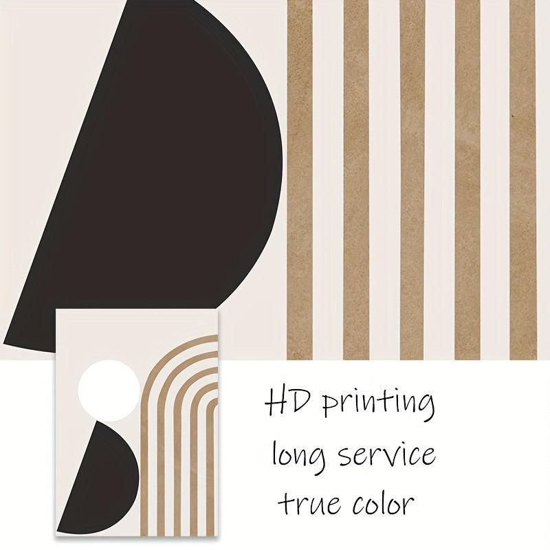 6pcs Beige Abstract Line Canvas Print Posters