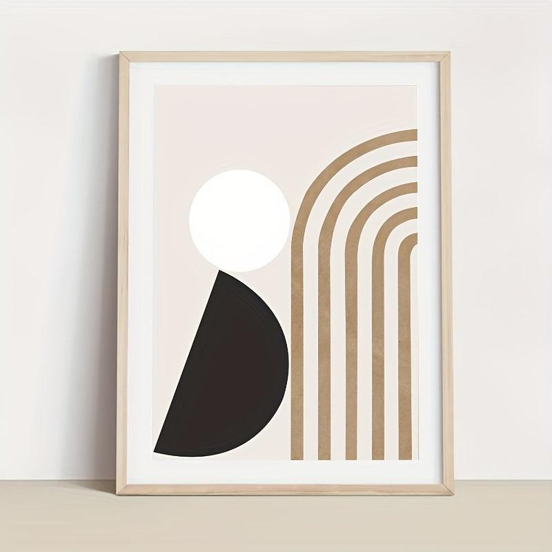 6pcs Beige Abstract Line Canvas Print Posters