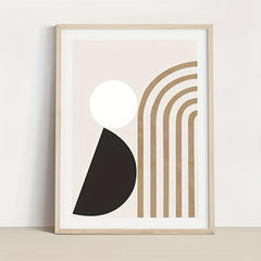 6pcs Beige Abstract Line Canvas Print Posters