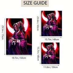 1pc Abstract Canvas Paintings Red Japanese Anime Swordman Painting
