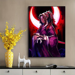 1pc Abstract Canvas Paintings Red Japanese Anime Swordman Painting