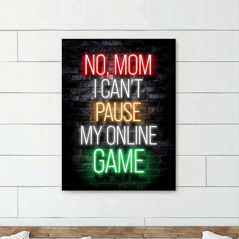 Gamer Quotes Canvas Poster Neon Gaming Decor - Living Room Bedroom Office Bar