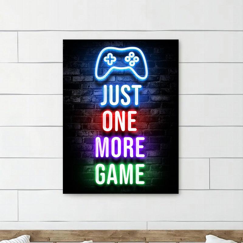 Gamer Quotes Canvas Poster Neon Gaming Decor - Living Room Bedroom Office Bar