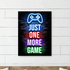 Gamer Quotes Canvas Poster Neon Gaming Decor - Living Room Bedroom Office Bar
