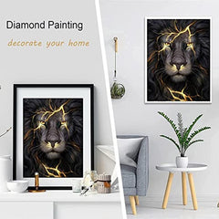 Lion 5D Diamond Art Kit Full Square Drill Diamond Painting Kit For Adults