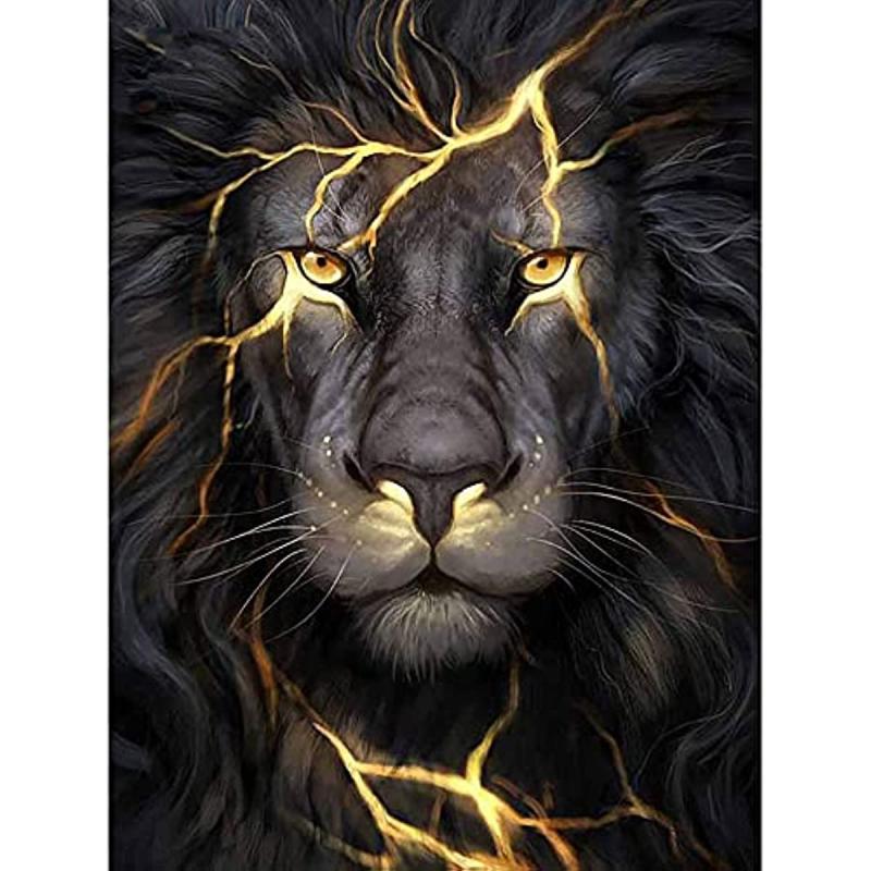 Lion 5D Diamond Art Kit Full Square Drill Diamond Painting Kit For Adults