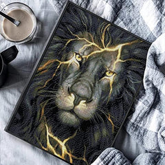 Lion 5D Diamond Art Kit Full Square Drill Diamond Painting Kit For Adults