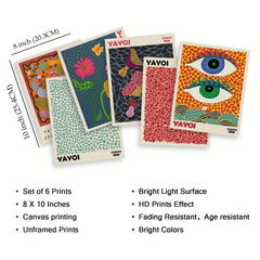 6pcs Retro Abstract Wall Art Modern Wall Art Gallery Wall Art