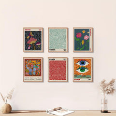 6pcs Retro Abstract Wall Art Modern Wall Art Gallery Wall Art