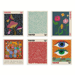 6pcs Retro Abstract Wall Art Modern Wall Art Gallery Wall Art